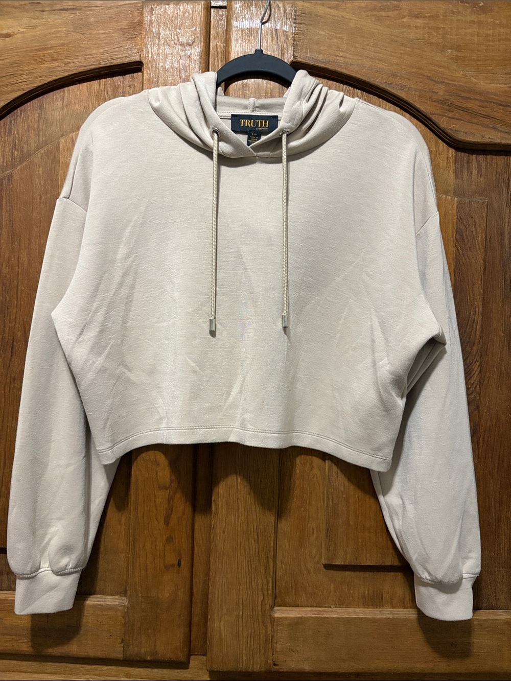 Truth Cropped Hoodie in Taupe